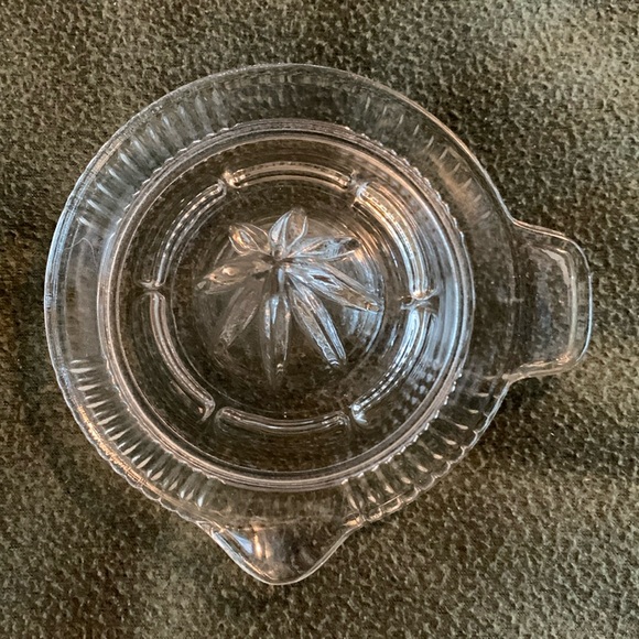Other - Small vintage juice squeezer. Heavy glass. Approximately 6” across and 1” deep.